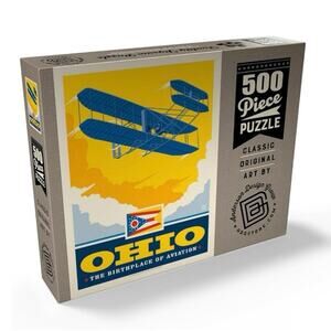 OHIO: THE BIRTHPLACE OF AVIATION WRIGHT FLYER PUZZLE & POSTER - 500 PCS- SEALED